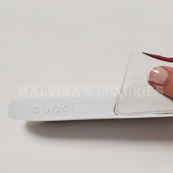 GUCCI SHOES WHITE LEATHER SLIDES INTERLOCKING G LOGO FLIP FLOPS sz IT 39 US 9 - Picture 14 of 16